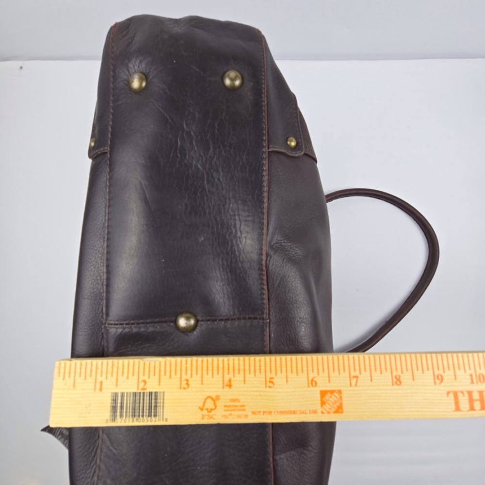 Solo Dark Brown Leather Tote Bag - Picture 9 of 12